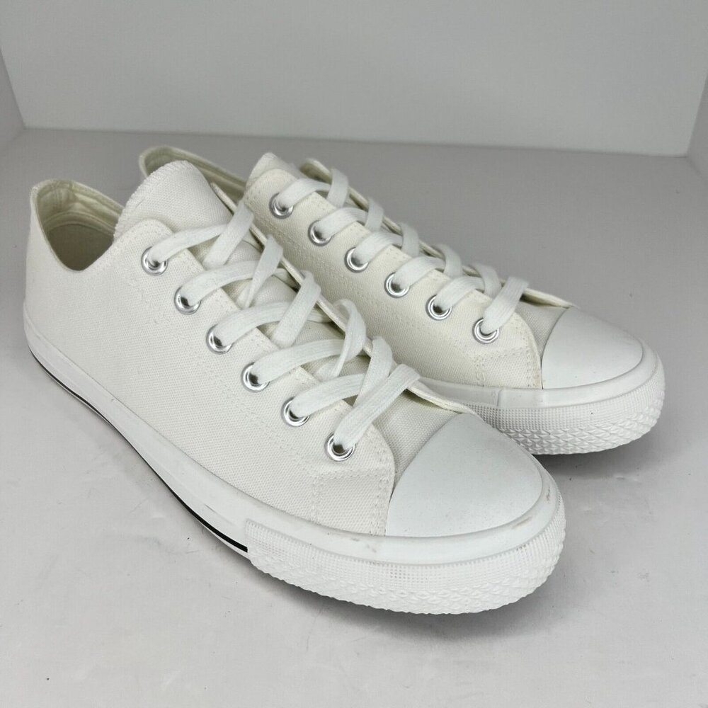 CG2B Womens Gage White Fabric Low Top Lace Up Casual Size 10 M Sneakers - Picture 2 of 10